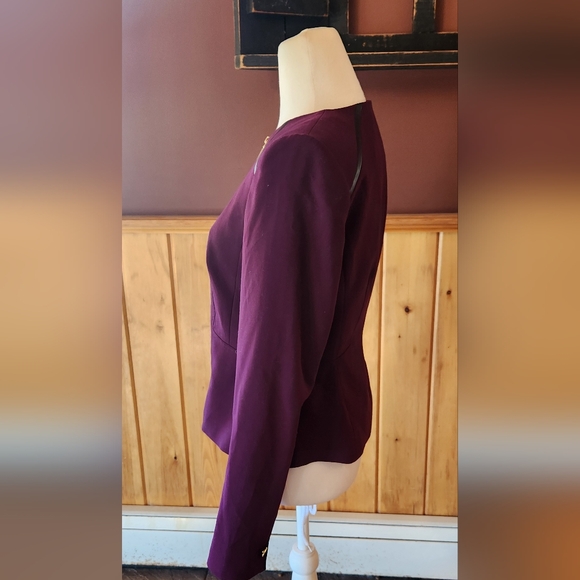Calvin Klein Petite Workwear Laux Jacket Work Jacket Plum Purple Size 8P - Picture 3 of 12